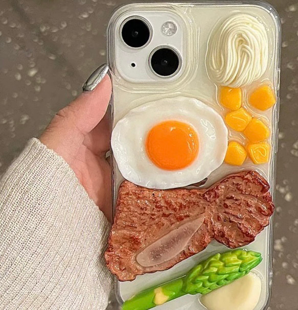 【ステーキ定食のようなiPhoneケース】ユニーク食品サンプル系iPhoneケース 4枚目の画像