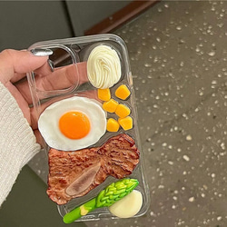 【ステーキ定食のようなiPhoneケース】ユニーク食品サンプル系iPhoneケース 5枚目の画像