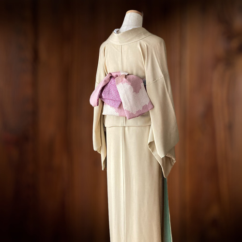 *絹お着物リメイク　パッチワーク*22　大人の兵児帯　半幅帯　長尺　ハンドメイド 紬お着物リメイク パッチワーク* 大人の兵児帯 半幅帯 長尺455cm