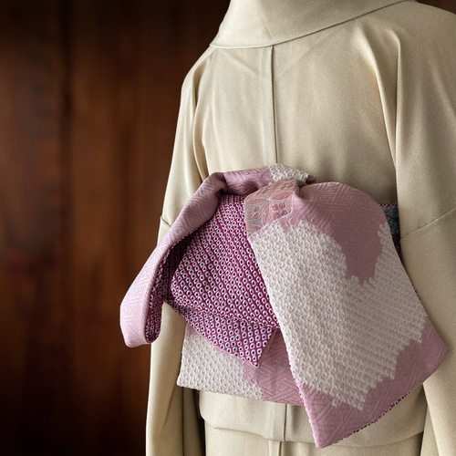 *絹お着物リメイク　パッチワーク*22　大人の兵児帯　半幅帯　長尺　ハンドメイド 紬お着物リメイク パッチワーク* 大人の兵児帯 半幅帯 長尺455cm