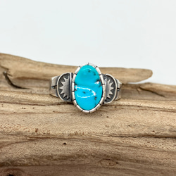 スリーピングビューティー　ターコイズ　トルコ石　シルバーリング　指輪　14号　#インディアンジュエリー　ナバホ族　925 2枚目の画像