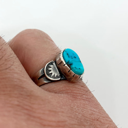 スリーピングビューティー　ターコイズ　トルコ石　シルバーリング　指輪　14号　#インディアンジュエリー　ナバホ族　925 10枚目の画像