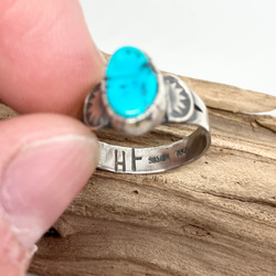 スリーピングビューティー　ターコイズ　トルコ石　シルバーリング　指輪　14号　#インディアンジュエリー　ナバホ族　925 5枚目の画像