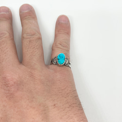 スリーピングビューティー　ターコイズ　トルコ石　シルバーリング　指輪　14号　#インディアンジュエリー　ナバホ族　925 7枚目の画像