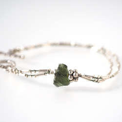 -Moldavite- silver double bracelet 1枚目の画像