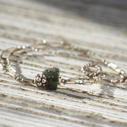 -Moldavite- silver double bracelet 2枚目の画像