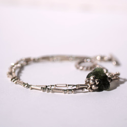 -Moldavite- silver double bracelet 3枚目の画像