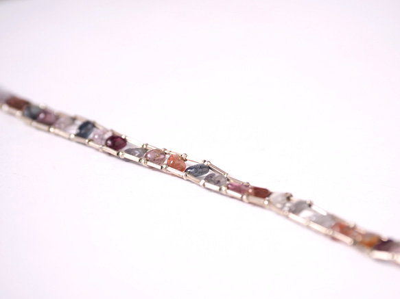 -Multi_color spinel- ladder bracelet 4枚目の画像