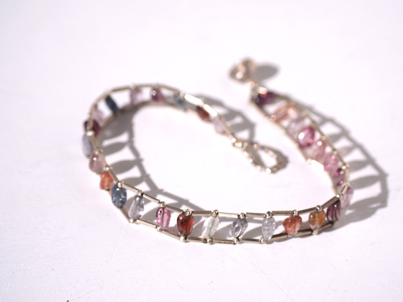 -Multi_color spinel- ladder bracelet 2枚目の画像