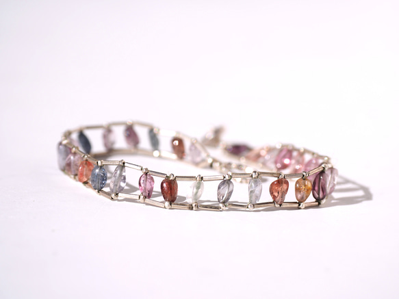 -Multi_color spinel- ladder bracelet 1枚目の画像