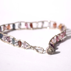 -Multi_color spinel- ladder bracelet 3枚目の画像