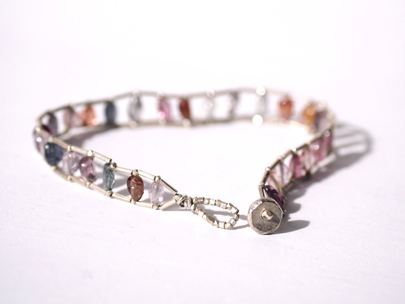 -Multi_color spinel- ladder bracelet 3枚目の画像