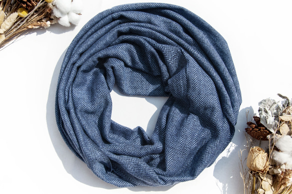 喀什米爾Cashmere 針織圍巾 純羊毛圍巾 手織圍巾 編織圍巾-希臘藍色美麗諾 聖誕節交換禮物 好友生日禮物 母親節 第1張的照片