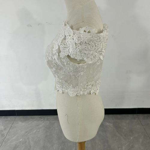 エレガント ボレロ オフホワイト くるみボタン ウエディングドレス  