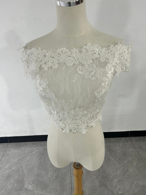 エレガント ボレロ オフホワイト くるみボタン ウエディングドレス  