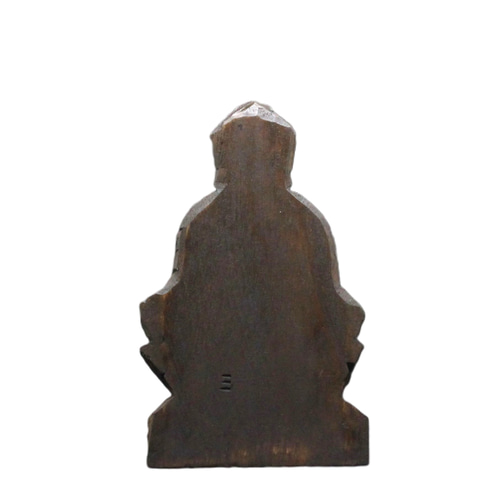 薬師三尊(13/15/14cm yn3zon4824) 仏像 円空仏 摸刻 木彫 彫刻 円空 