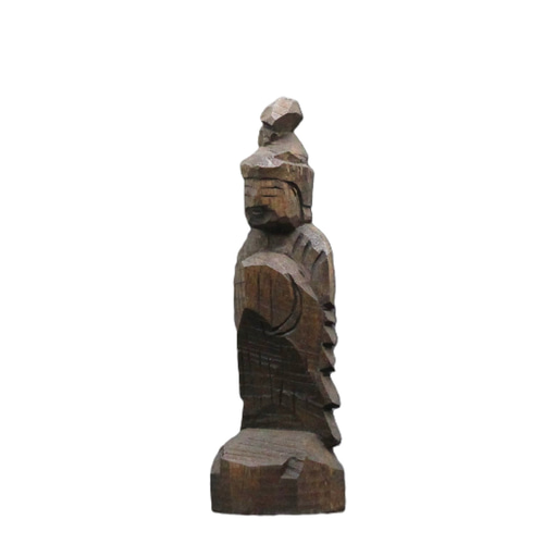 薬師三尊(13/15/14cm yn3zon4824) 仏像 円空仏 摸刻 木彫 彫刻 円空 