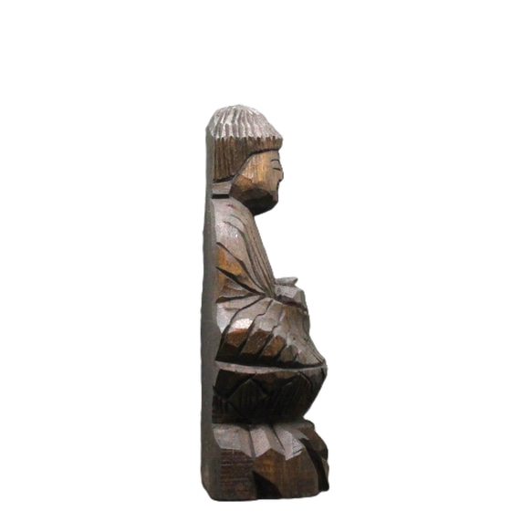 藥師三尊 (13/15/14cm yn3zon4824) 佛像圓空佛雕刻木雕 第6張的照片