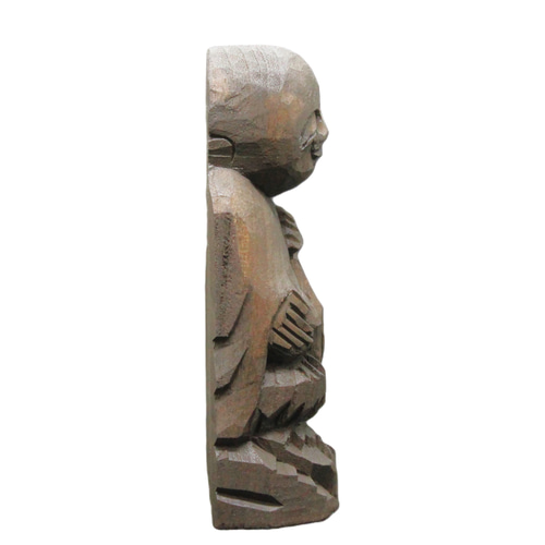 木製 笑顔の仏像 約30cm 彫刻　オブジェ　布袋様 木製 笑顔の仏像 約30cm 彫刻 オブジェ 布袋様 - メルカリ