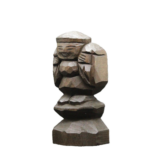 受注制作：大黒天（14cm ）仏像 円空仏 摸刻 木彫【納期20日】 彫刻 円