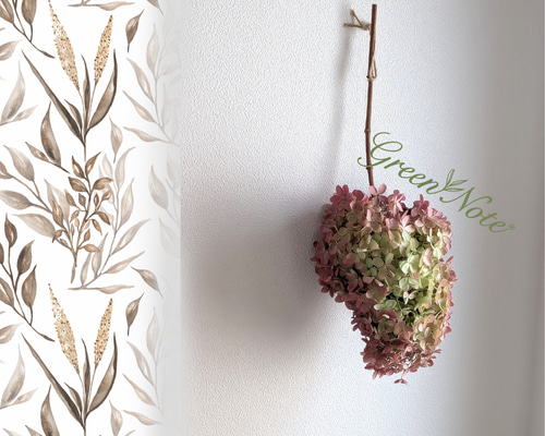 ドライフラワー★ナチュラルスワッグ★ミニ薔薇　紫陽花　インテリア♪1点物♪癒し♪ ドライフラワー☆ナチュラルスワッグ☆ミニ薔薇 紫陽花