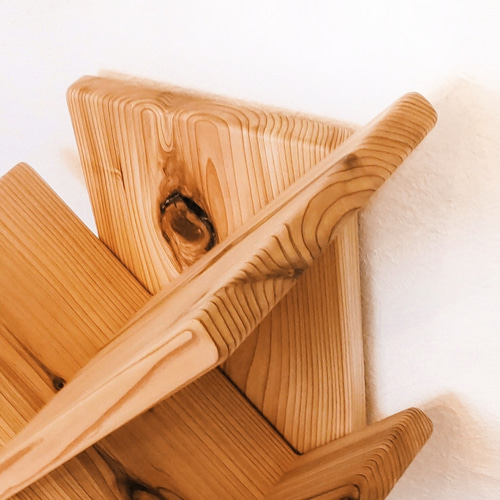 天然杉 ツリー型 ブックシェルフ】無垢材 木製 本棚 ブックスタンド