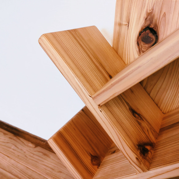 【天然木 ツリー型 ブックシェルフ】無垢材 木製 本棚 ブックスタンド マガジンラック こども キッズ かわいい 木 6枚目の画像