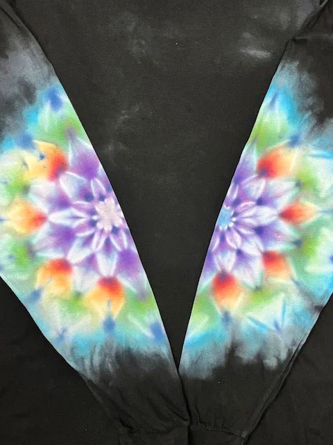 タイダイ 長袖Tシャツ Lサイズ 曼荼羅 ブラック HIPPIES DYE新作  HD20-98