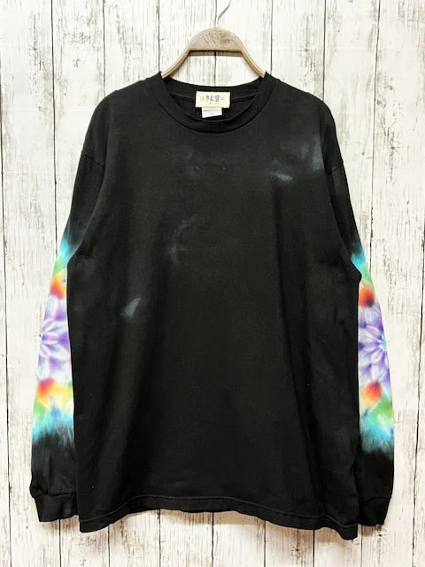 タイダイ 長袖Tシャツ Lサイズ 曼荼羅 ブラック HIPPIES DYE新作  HD20-98