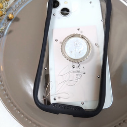 iPhoneケース　スマホケース　スマホリング付き　ワイヤーフラワー　チューリップ 3枚目の画像