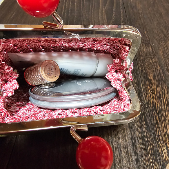 【和シリーズ】新色追加❣️あめ玉がま口ポーチ クラフトバンド 化粧ポーチ 小物入れ 9枚目の画像