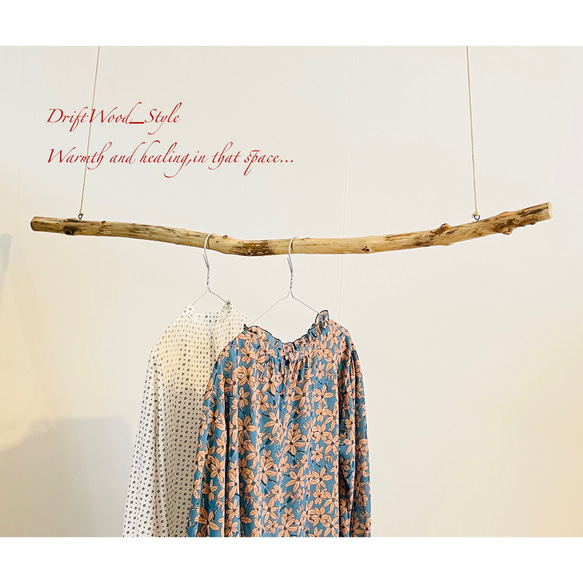 流木インテリア シンプルで真っすぐな大型流木のハンガーラック 北欧 衣装掛 ハンギング 吊り下げ ハンガーポール N16 6枚目の画像