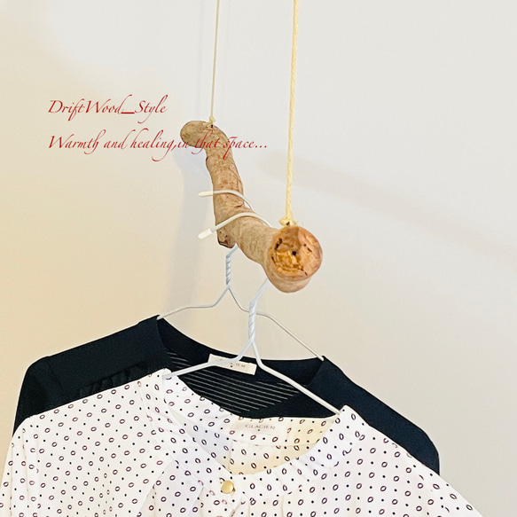 流木インテリア シンプルで真っすぐな大型流木のハンガーラック 北欧 衣装掛 ハンギング 吊り下げ ハンガーポール N17 4枚目の画像