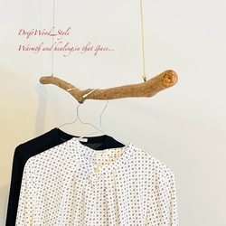 流木インテリア シンプルで真っすぐな大型流木のハンガーラック 北欧 衣装掛 ハンギング 吊り下げ ハンガーポール N17 3枚目の画像