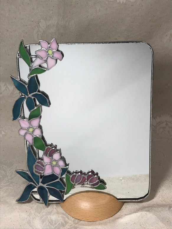 ステンドグラスミラー花飾り(463) ステンドグラスミラー花飾り(463)