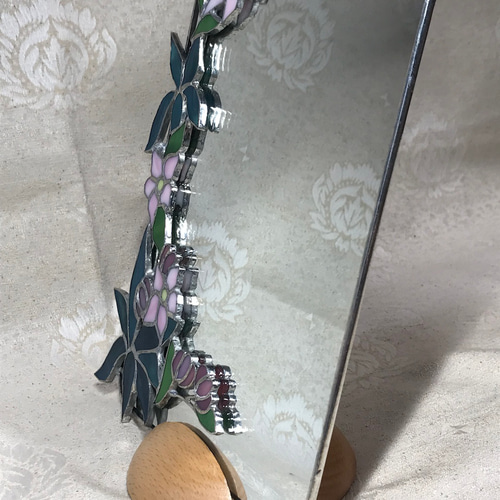 ステンドグラスミラー花飾り(463) ステンドグラスミラー花飾り(463)