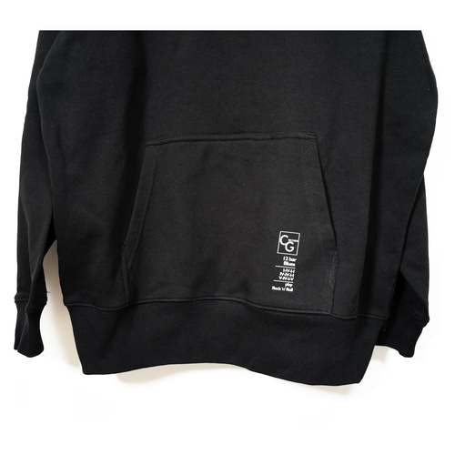 大人なロックンロール・デザインのプルオーバーパーカー【ブラック