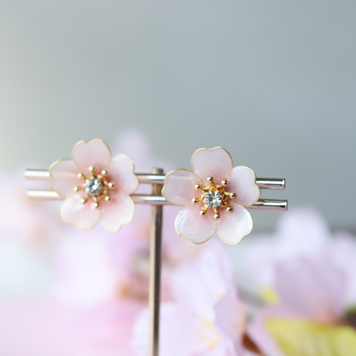 桜ピアス・イヤリング さくら サクラ ピアス（スタッド・一粒