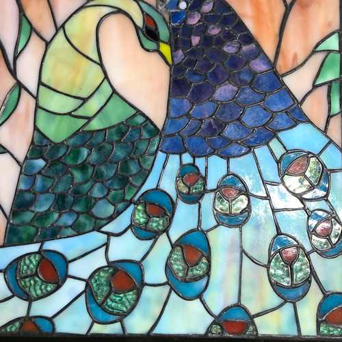 ステンドグラス 高級アートパネル インテリア壁掛け（Ap-73. 孔雀