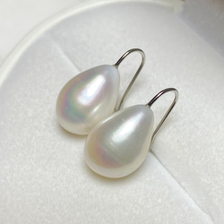 半額✨選べるパール✨縦11mm〜16mm⭐️大きめバロックパール　シンプル✨淡水パールピアス 6枚目の画像