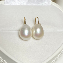 半額✨選べるパール✨縦11mm〜16mm⭐️大きめバロックパール　シンプル✨淡水パールピアス 15枚目の画像