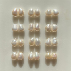半額✨選べるパール✨縦11mm〜16mm⭐️大きめバロックパール　シンプル✨淡水パールピアス 12枚目の画像