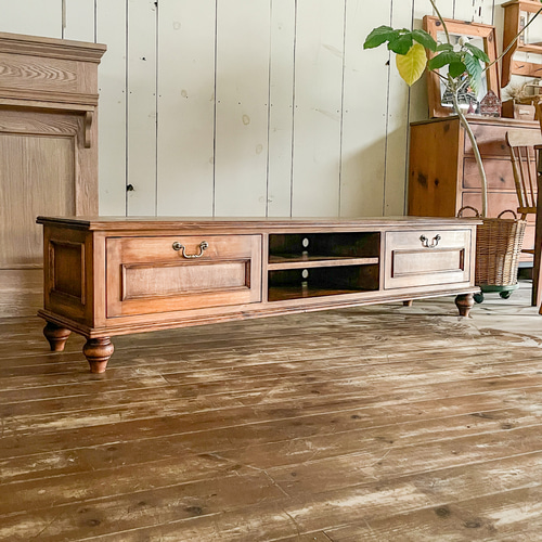 おしゃれ かわいい フランスアンティークテレビボード（ブルー） 英国