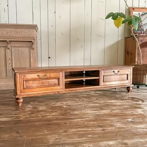 おしゃれ かわいい フランスアンティークテレビボード（ブルー） 英国