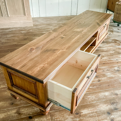 おしゃれ かわいい フランスアンティークテレビボード（ブルー） 英国