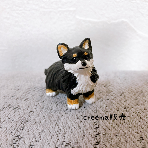 チワワ　ロングコート　ブラックタン　フィギュア　ミニチュア　犬　オブジェ　置物 2枚目の画像
