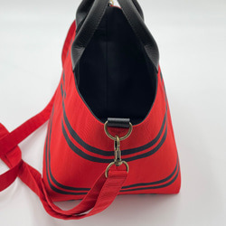 《帯リメイク》帯バッグヨコ（持ち手レザー） 3枚目の画像