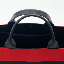 《帯リメイク》帯バッグヨコ（持ち手レザー） 5枚目の画像