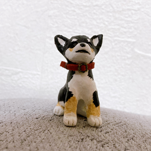 チワワ　スムース　ブラックタン　ミニチュア　犬　フィギュア　置物 4枚目の画像