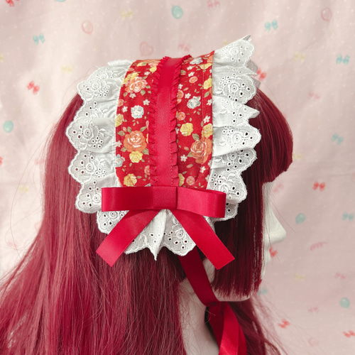 ヘッドドレス 薔薇園でつかまえて ローズ 花柄 ヘッドドレス